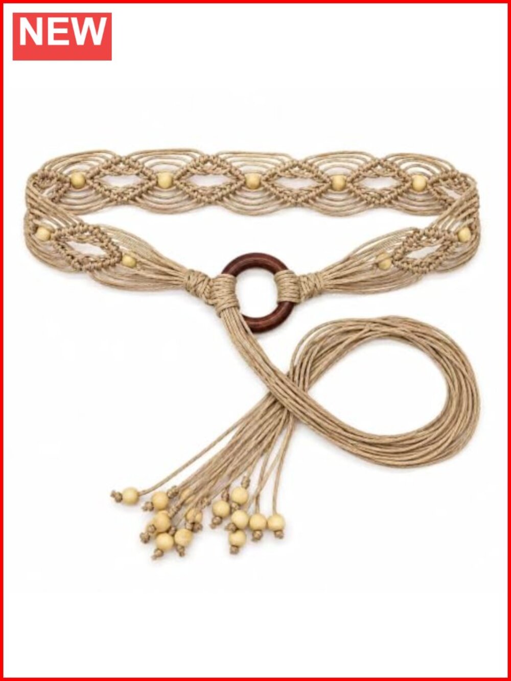 Hand Woven Boho Braided Belt Women Tassel Wide Waist Belt for Dresses Jeans